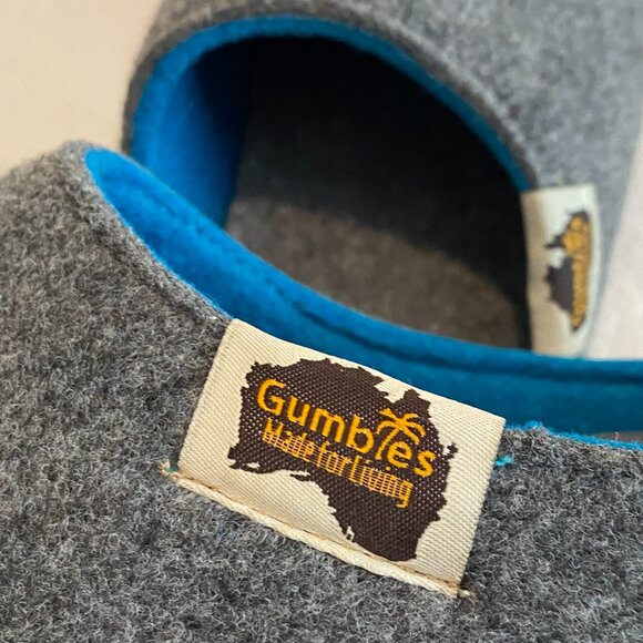 Gumbies slippers EU 41 grey felt wool Outback slip-on rubber soles comfort warm - Picture 5 of 7